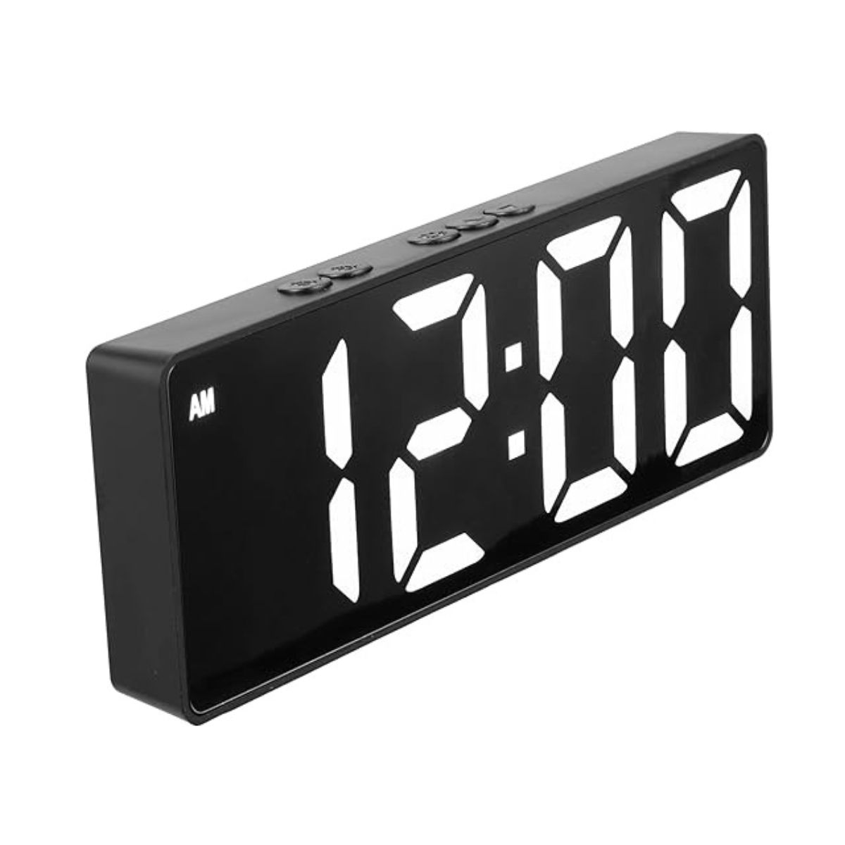 GENERICO - Reloj Despertador Digital Luz Blanca Led Clock Rectangular