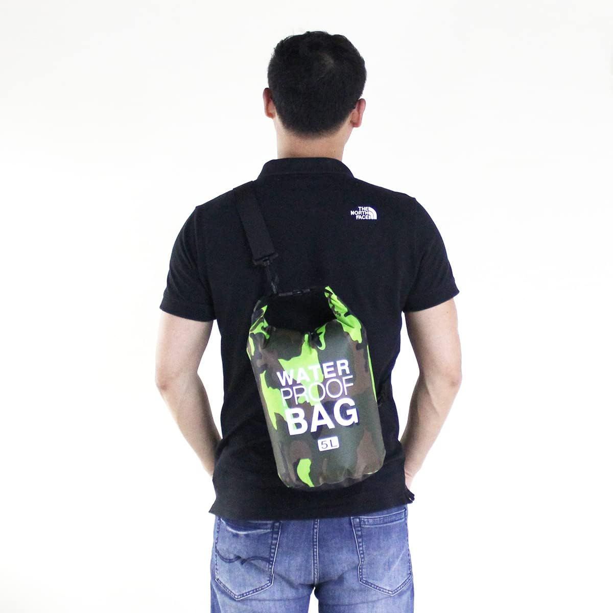 GENERICO - Bolso Seco Impermeable Mochila Camping 5 Litros Verde-Camo