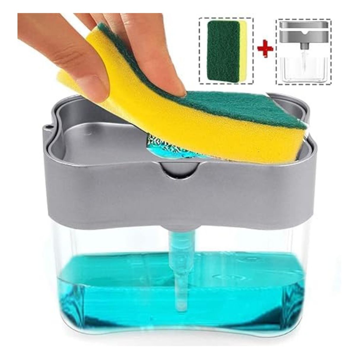 GENERICO - Dispensador De Jabón de Lavaloza más Soporte Para Esponja