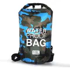ARCA SHOPPING - Bolso Seco Mochila Impermeable Camping 15 Litros Azul Claro