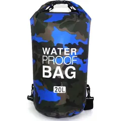 GENERICO - Bolso Seco Impermeable Mochila Camping 20 Litros Azul Camo