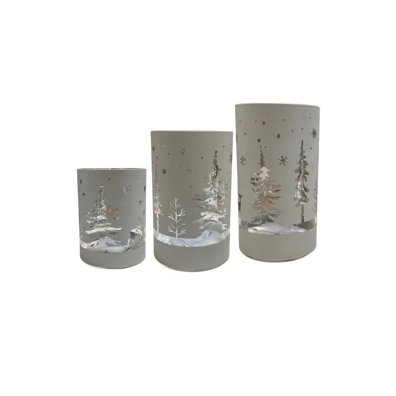 BOHEMIK - Pack 3 Portavela Led Navideño Gris