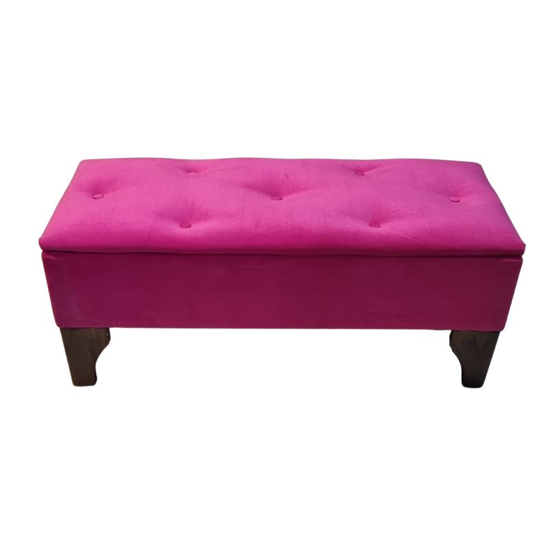 GENERICO - Banqueta Baúl Fucsia Felpa Muebles Rimar