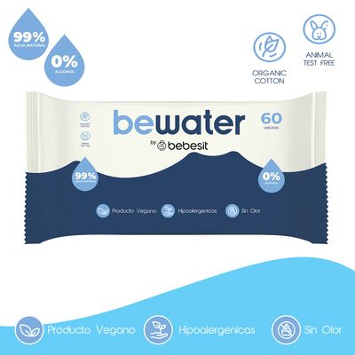 Imagen 2 del producto Wipes Toallas Húmedas BeWater - Caja 12 paquetes - 720 unidades