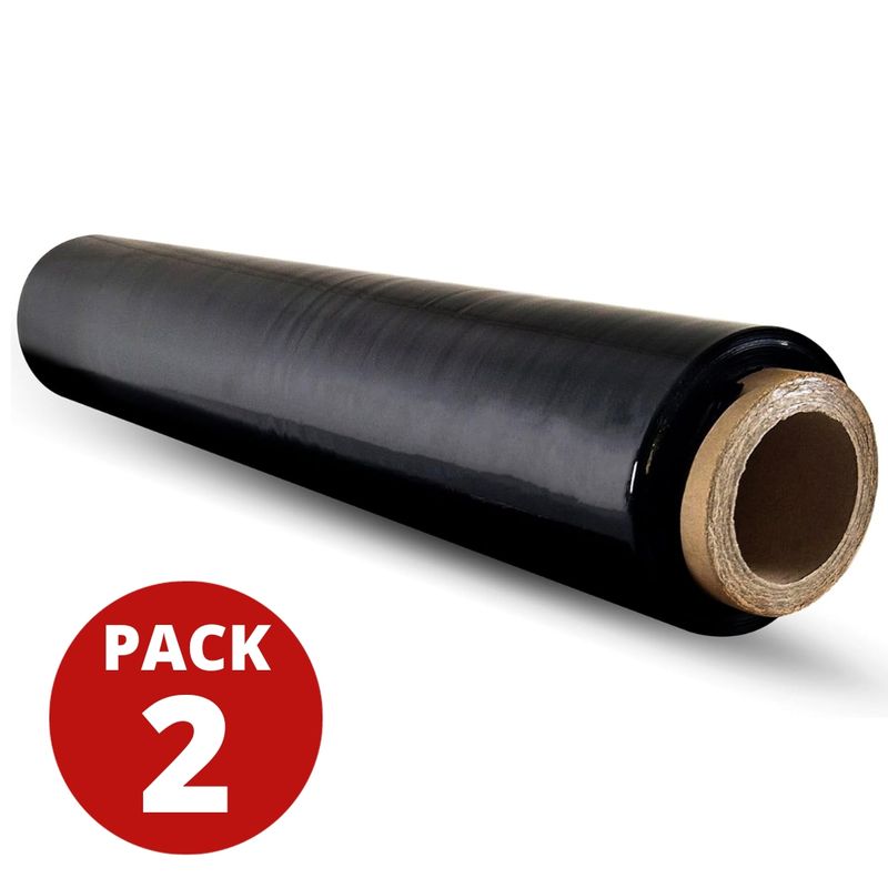 GENERICO - Papel Film Grande 220mts X 50cm Embalaje Pack 2 Unidades NEGRO