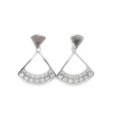 ANDREA COGGIOLA JOYAS - Aros abanico circón plata fina 925