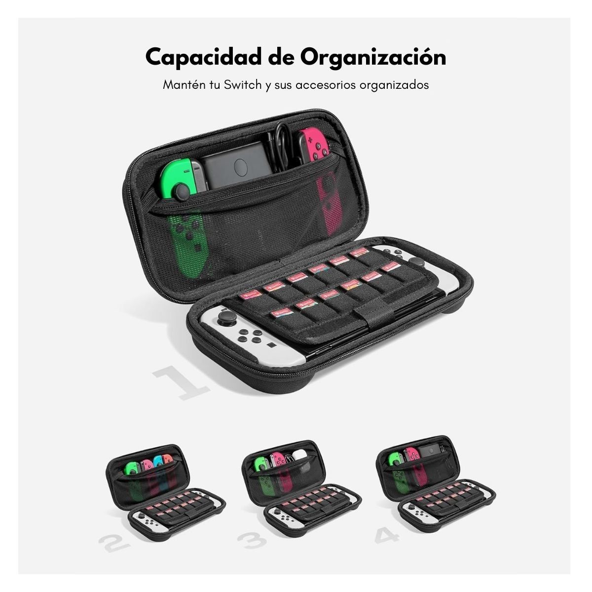 TOMTOC - Tomtoc Estuche Mediano FancyCase-G05 Nintendo Switch / Oled - Negro