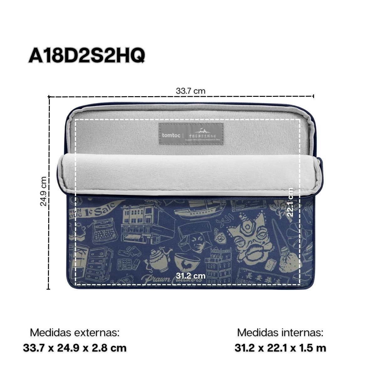 TOMTOC - Tomtoc Funda Light-A18 OCHM para Macbook 14 - Azul