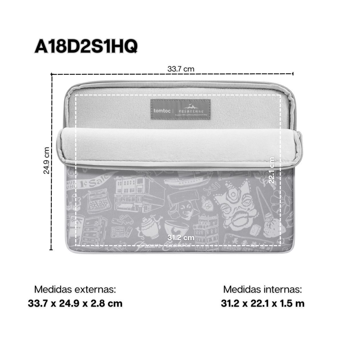 TOMTOC - Tomtoc Funda Light-A18 OCHM para Macbook 14 - Gris