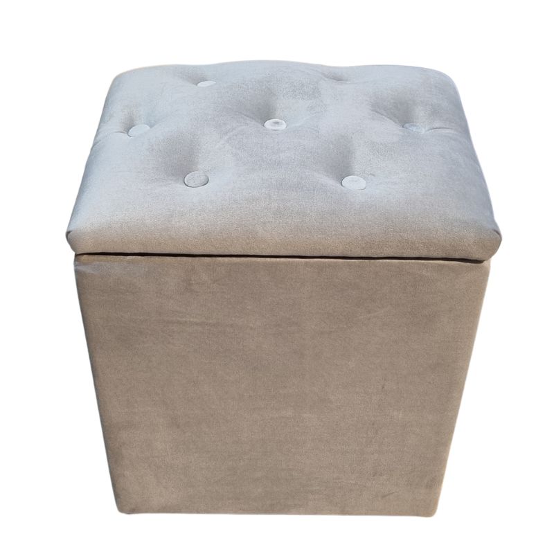 GENERICO - Pouf Baul Gris Felpa 40x33x50 Rimar