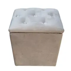 GENERICO - Pouf Baul Gris Felpa 40x33x50 Rimar