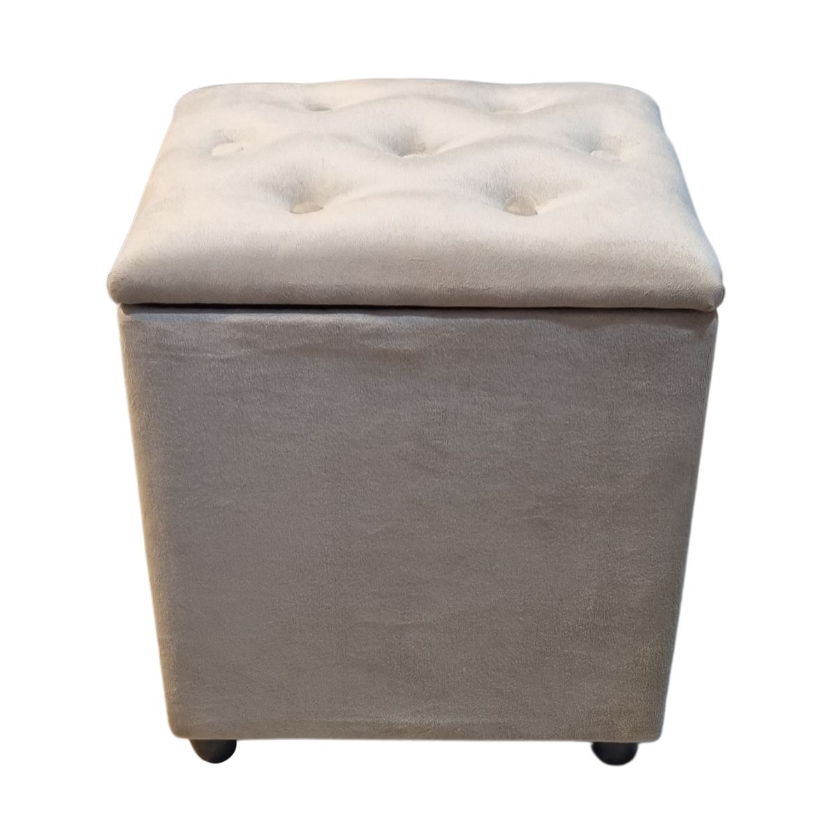 GENERICO - Pouf Baul Beige Felpa 40x33x45 Rimar