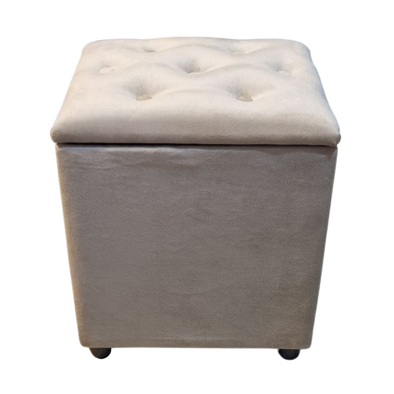 GENERICO - Pouf Baul Beige Felpa 40x33x50 Rimar