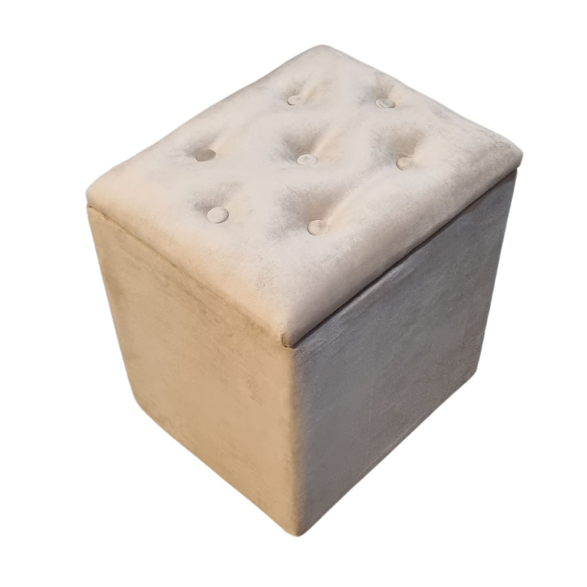 GENERICO - Pouf Baul Beige Felpa 40x33x45 Rimar