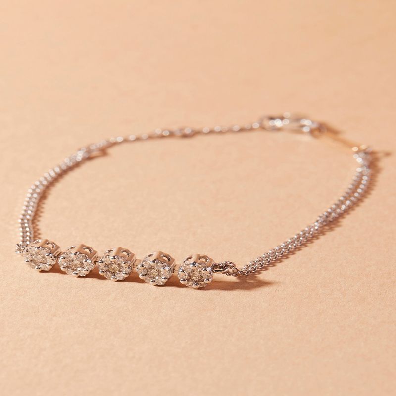 JB JOYAS BARON - Pulsera Oro Blanco 18kt con Diamantes 45 Pts - Danielle Costantini