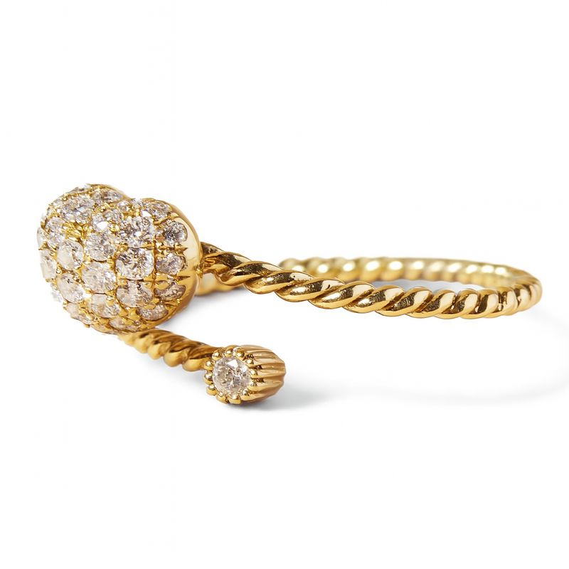 JB JOYAS BARON - Anillo Oro Amarillo 18kt Diamantes Corazón 1Qts - Danielle Costantini