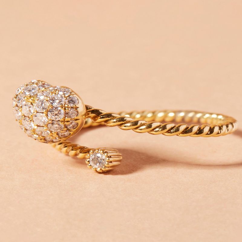 JB JOYAS BARON - Anillo Oro Amarillo 18kt Diamantes Corazón 1Qts - Danielle Costantini