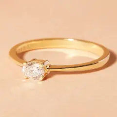 JB JOYAS BARON - Anillo Oro Amarillo 18kt Diamantes 1x30 Pts - Danielle Costantini