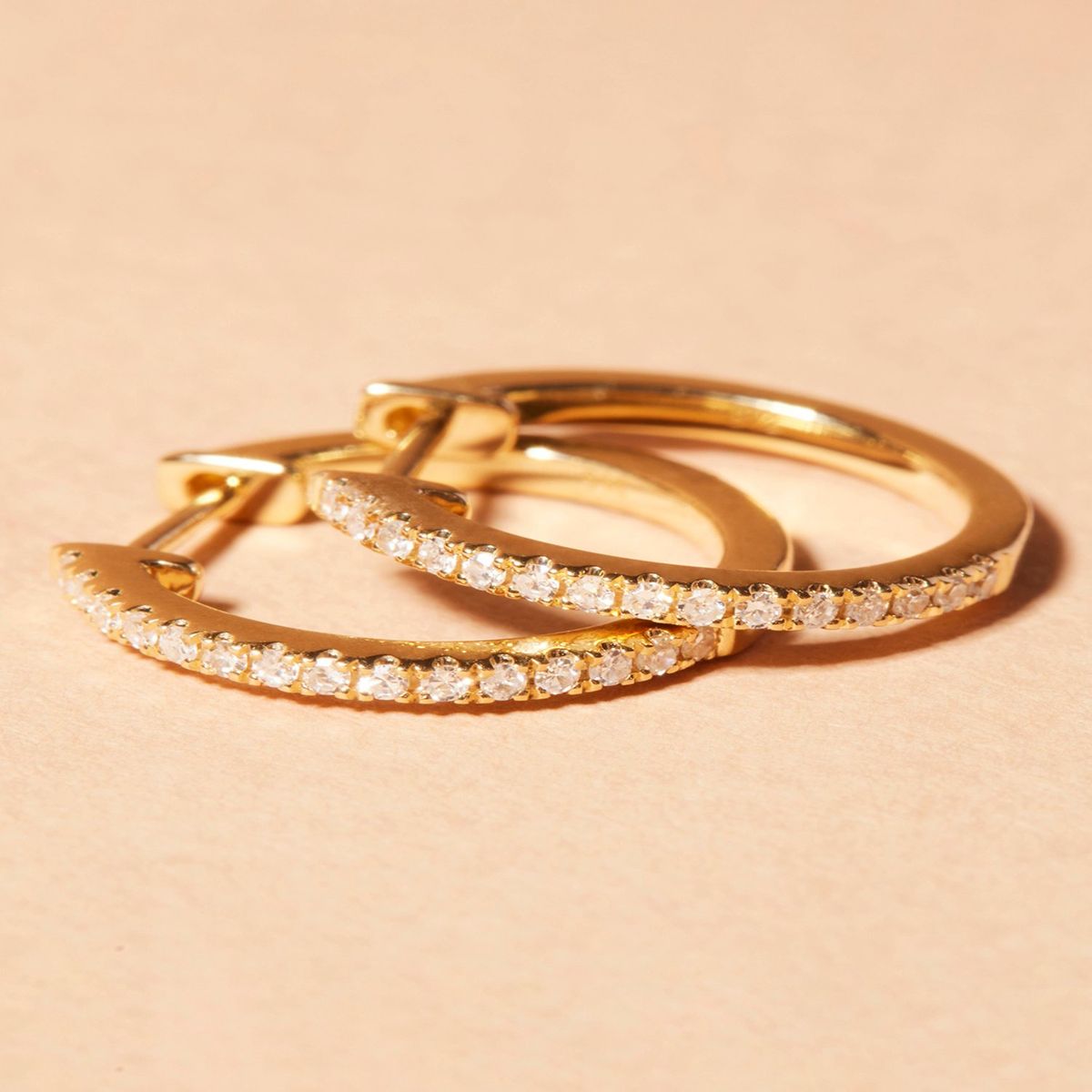 JB JOYAS BARON - Aros Oro 18kt Diamantes Argollas 11 Pts - Danielle Costantini