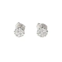 JB JOYAS BARON - Aros de Oro Blanco 18kt Diamantes 30Pts Total - Danielle Costantini