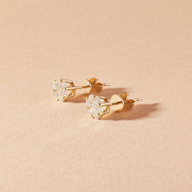 JB JOYAS BARON - Aros de Oro 18kt con Diamantes 66 Pts Total - Danielle Costantini