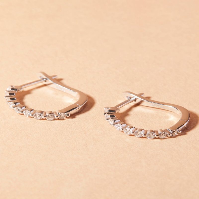 JB JOYAS BARON - Aros Oro 18kt Diamantes 37 Pts es G/VS Corte Brillante 30074
