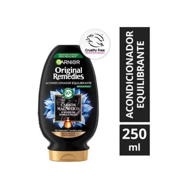 GARNIER - Acondicionador Garnier Carbón Magnético 250 ML