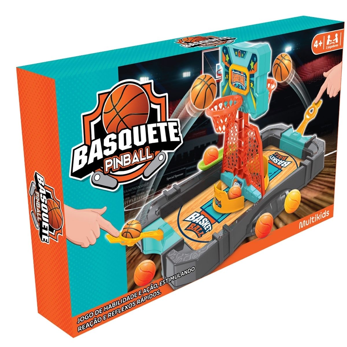 MULTILASER - Juego Pinball Basket Multikids BR2012
