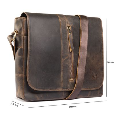 Imagen 2 del producto Bolso de cuero grueso natural rustico Vintage Marrón