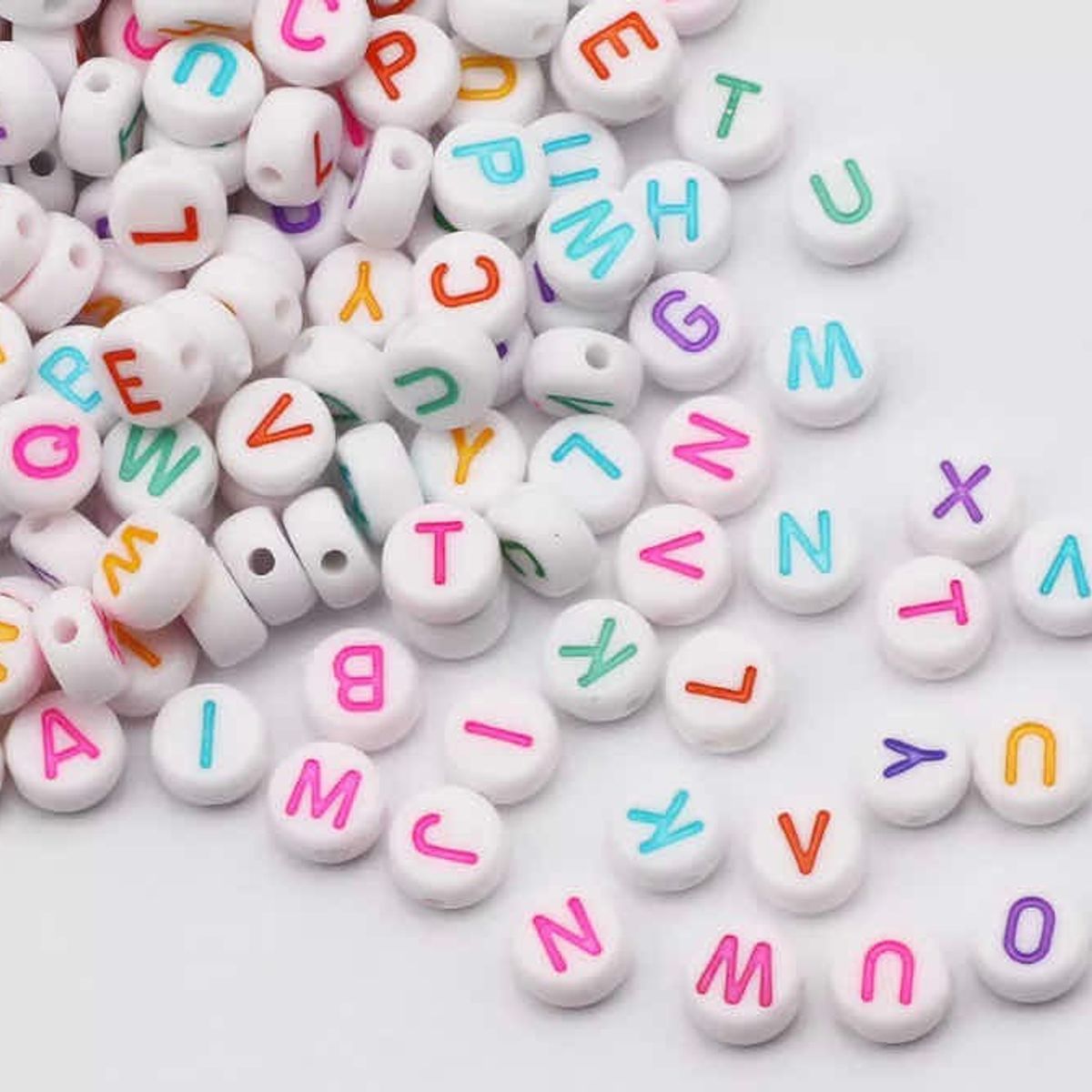 GENERICO - Cuentas con letras surtidas 1000 unidades Multicolor