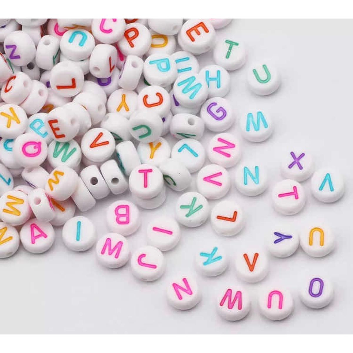 GENERICO - Cuentas con letras surtidas 1000 unidades Multicolor