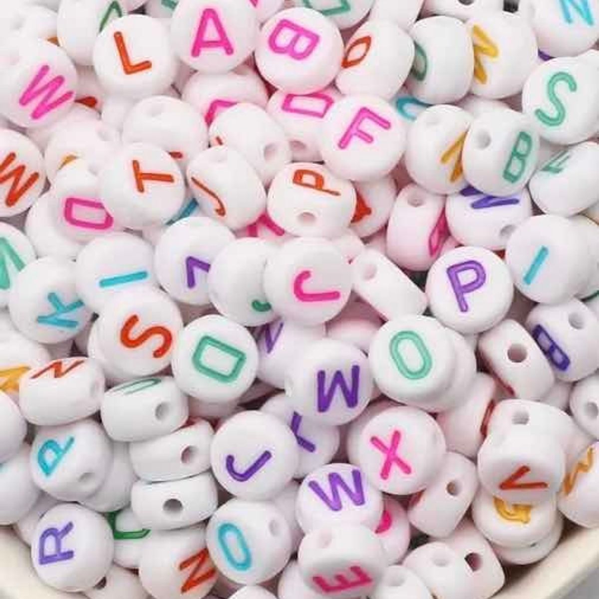 GENERICO - Cuentas con letras surtidas 1000 unidades Multicolor