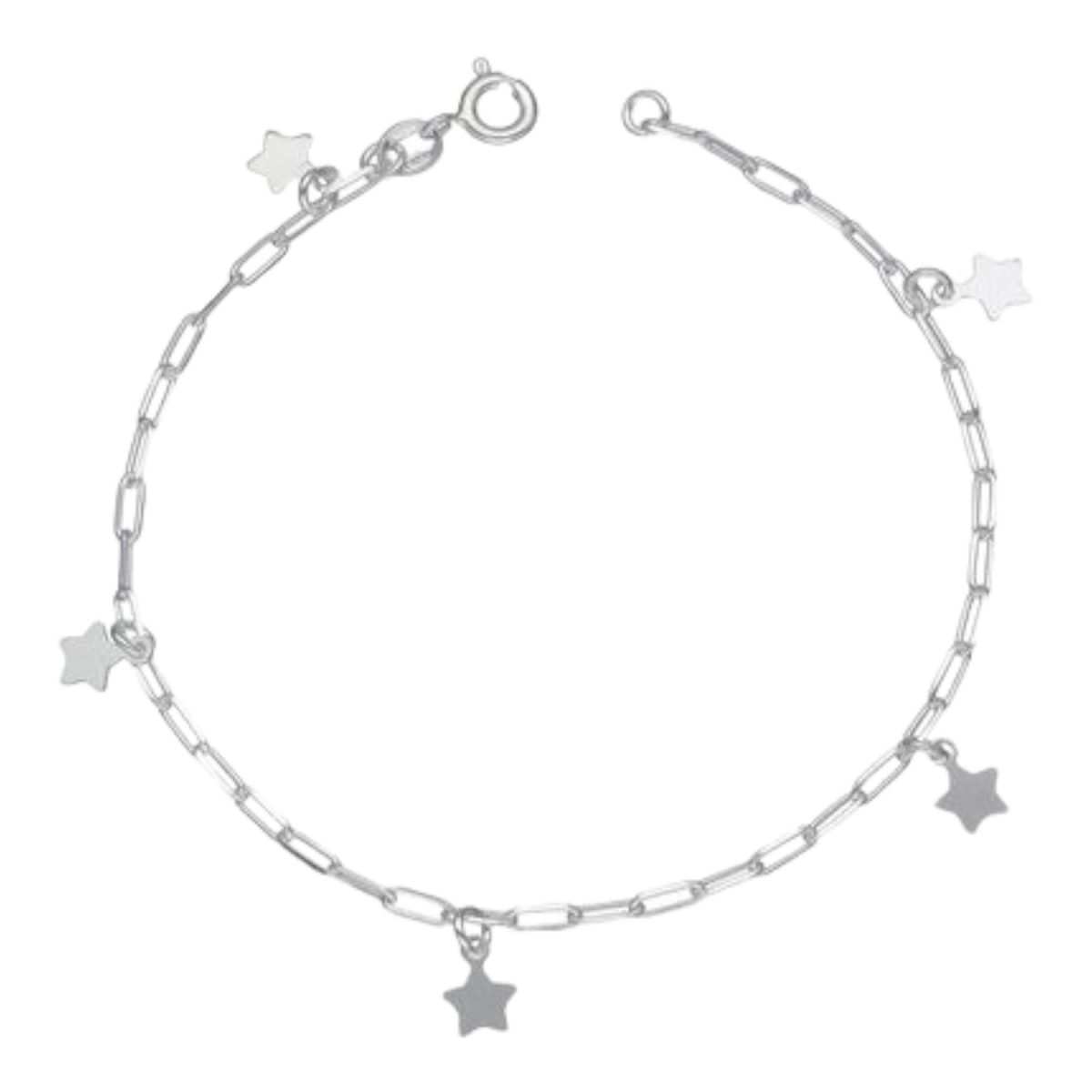 GENERICO - Pulsera tradicional estrellas 19 cm de plata 925
