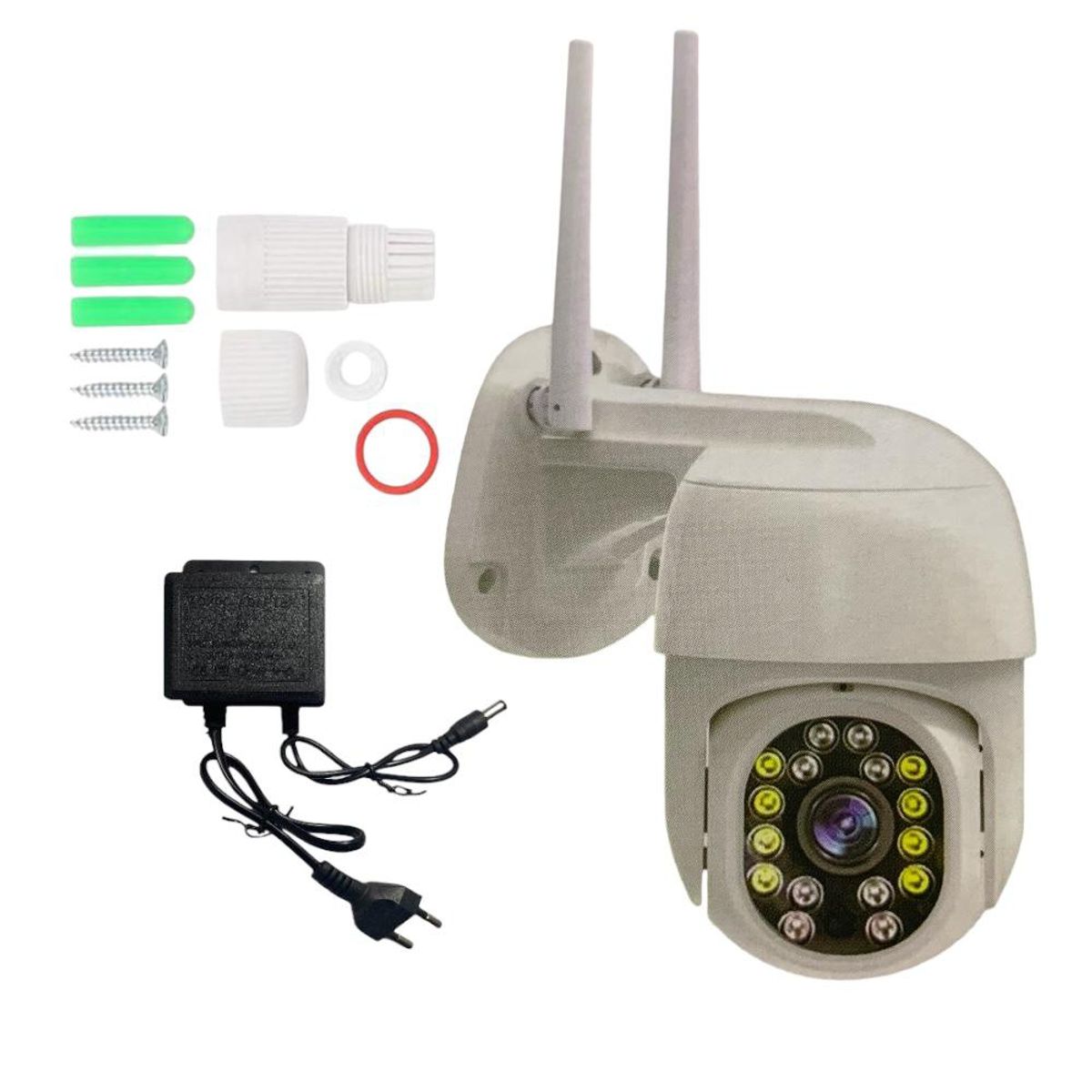 GENERICO - Cámara De Seguridad Wifi Impermeable Vision Nocturna 360° Full Hd