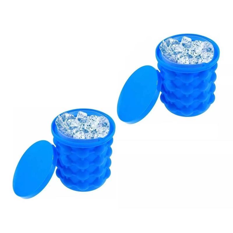 GENERICO - Pack X2 Hielera Cubeta Cubetera Hielo Facil Ice Silicon Botella