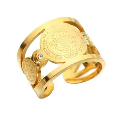 GENERICO - Anillo Ajustable Acero Inoxidable Figura Religión Moisés