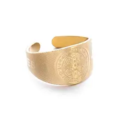 GENERICO - Anillo Ajustable Acero Inoxidable Religión Jesús Cruz