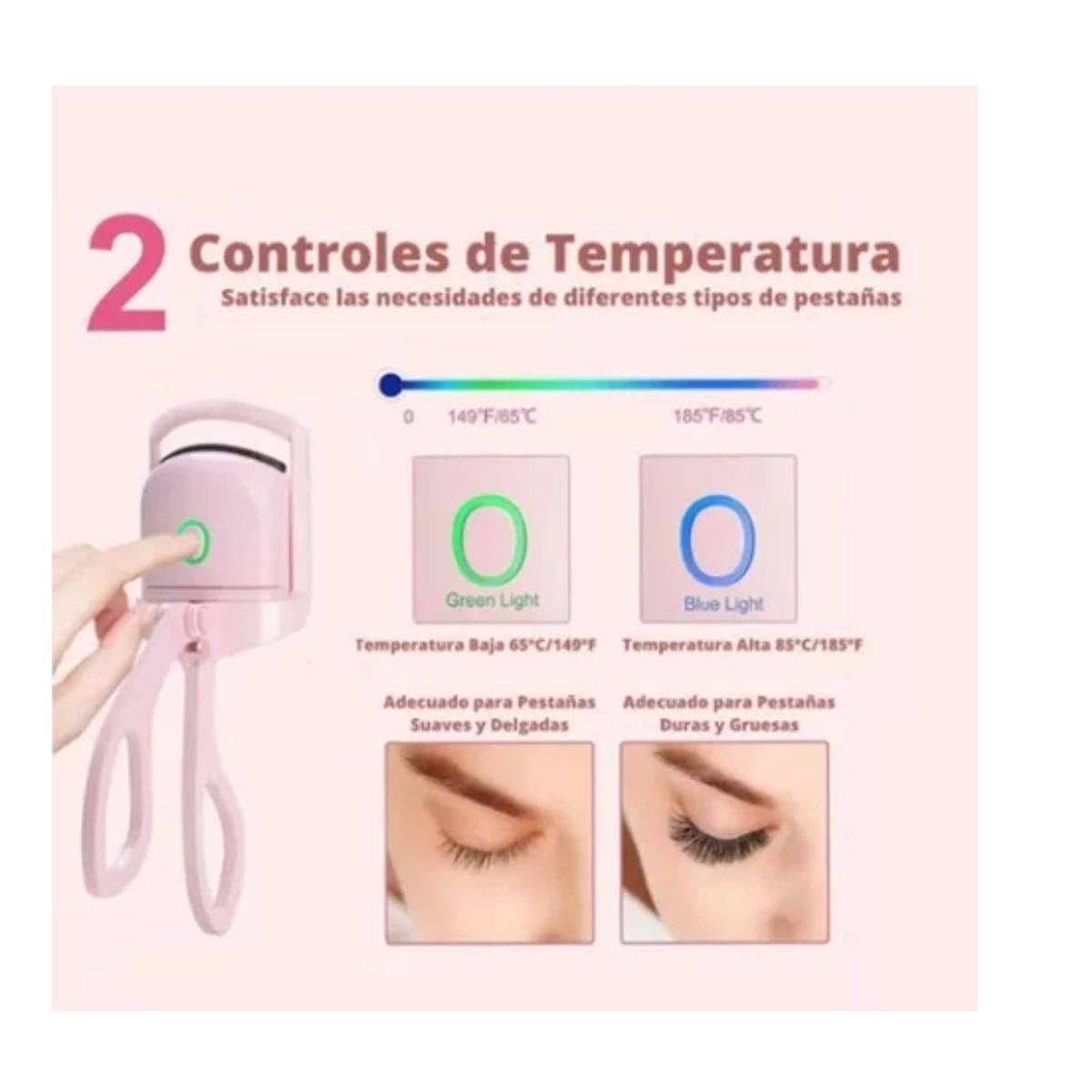 ESHOPANGIE - Rizador De Pestañas Eléctrico Enchinador Recargable Usb