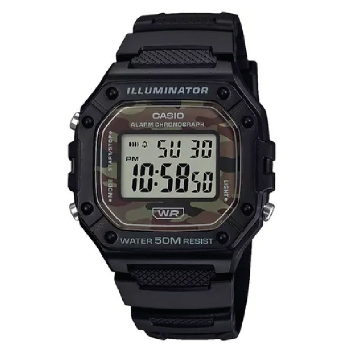 CASIO - Reloj Casio Unisex Camuflaje Hombre W-218h-5b