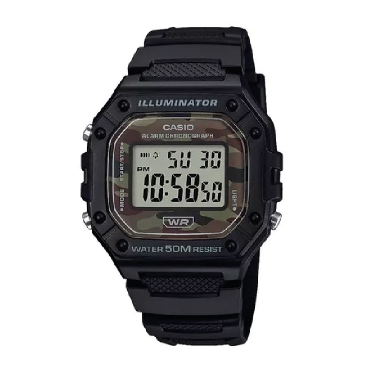 CASIO - Reloj Casio Unisex Camuflaje Hombre W-218h-5b