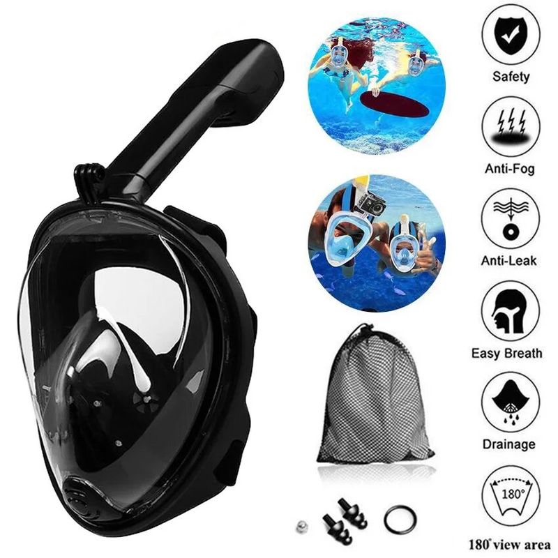 ACTUAL - Máscara de Buceo y Snorkel Con Soporte Gopro Antiempañado