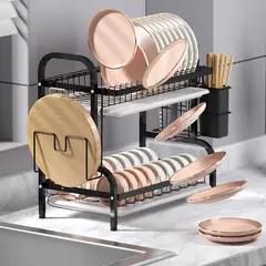 GENERICO - Secador Escurridor De Platos Loza Vajilla 2 Niveles Secaplato Cocina