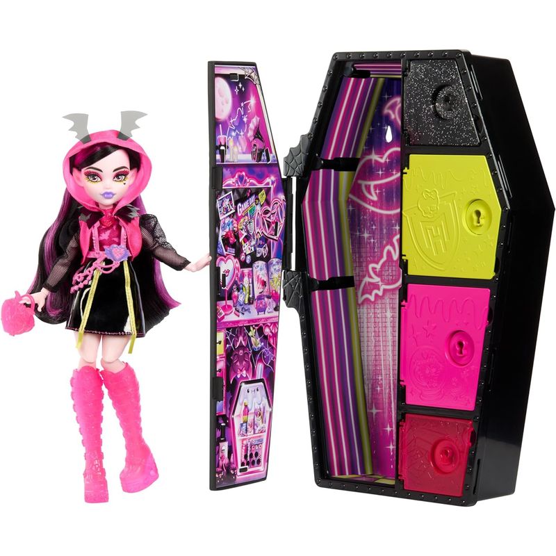 MONSTER HIGH - Monster High Draculaura Skulltimate Secrets Neon