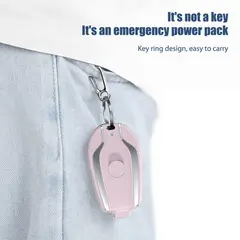 GENERICO - Llavero Cargador Portátil Tipo C Android Rosado