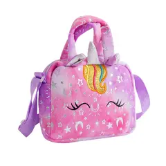 GENERICO - Cartera linda suave de unicornio 28x23 cm para niña