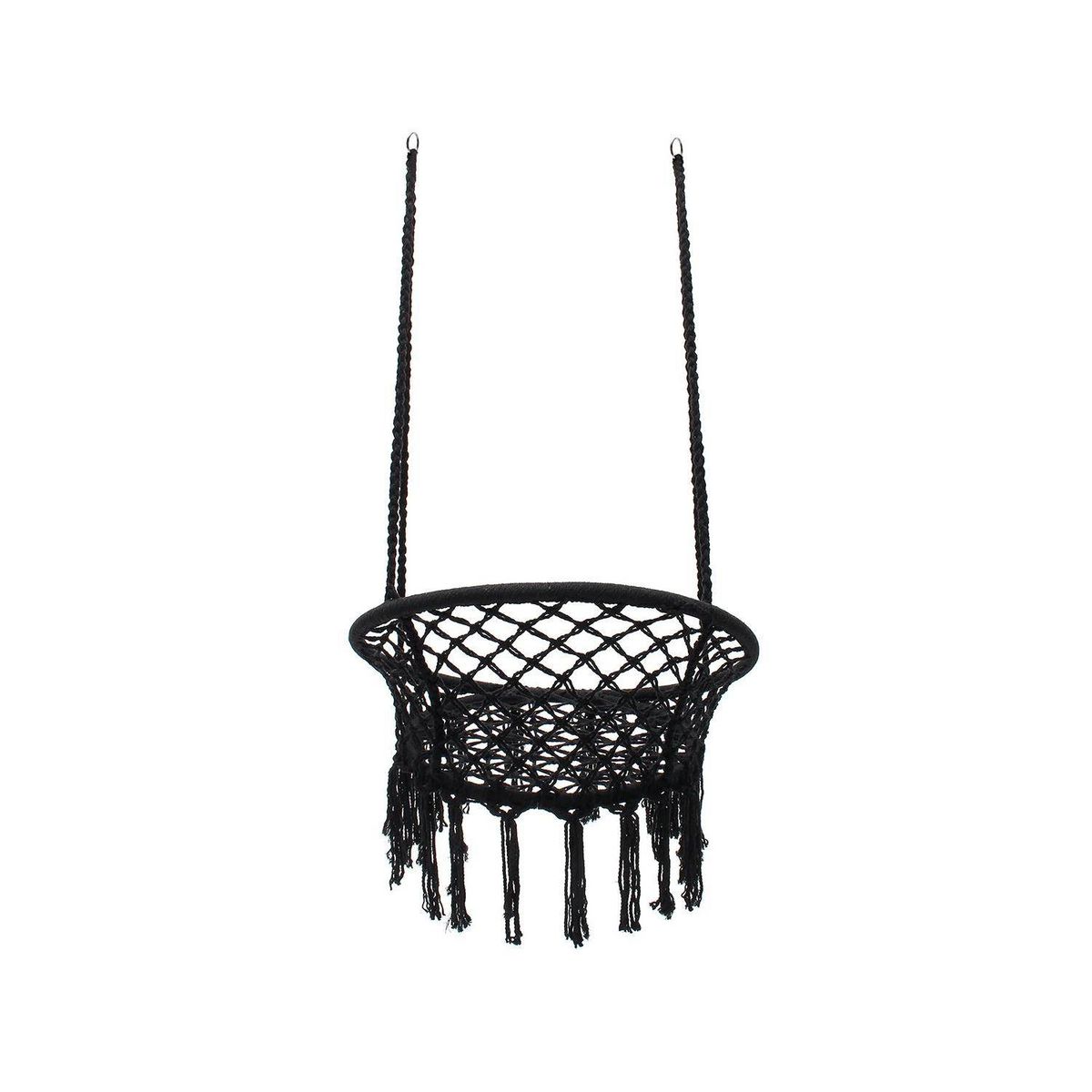 GENERICO - Silla Hamaca Colgante Tejida Columpio Interior Terraza - Color Negro