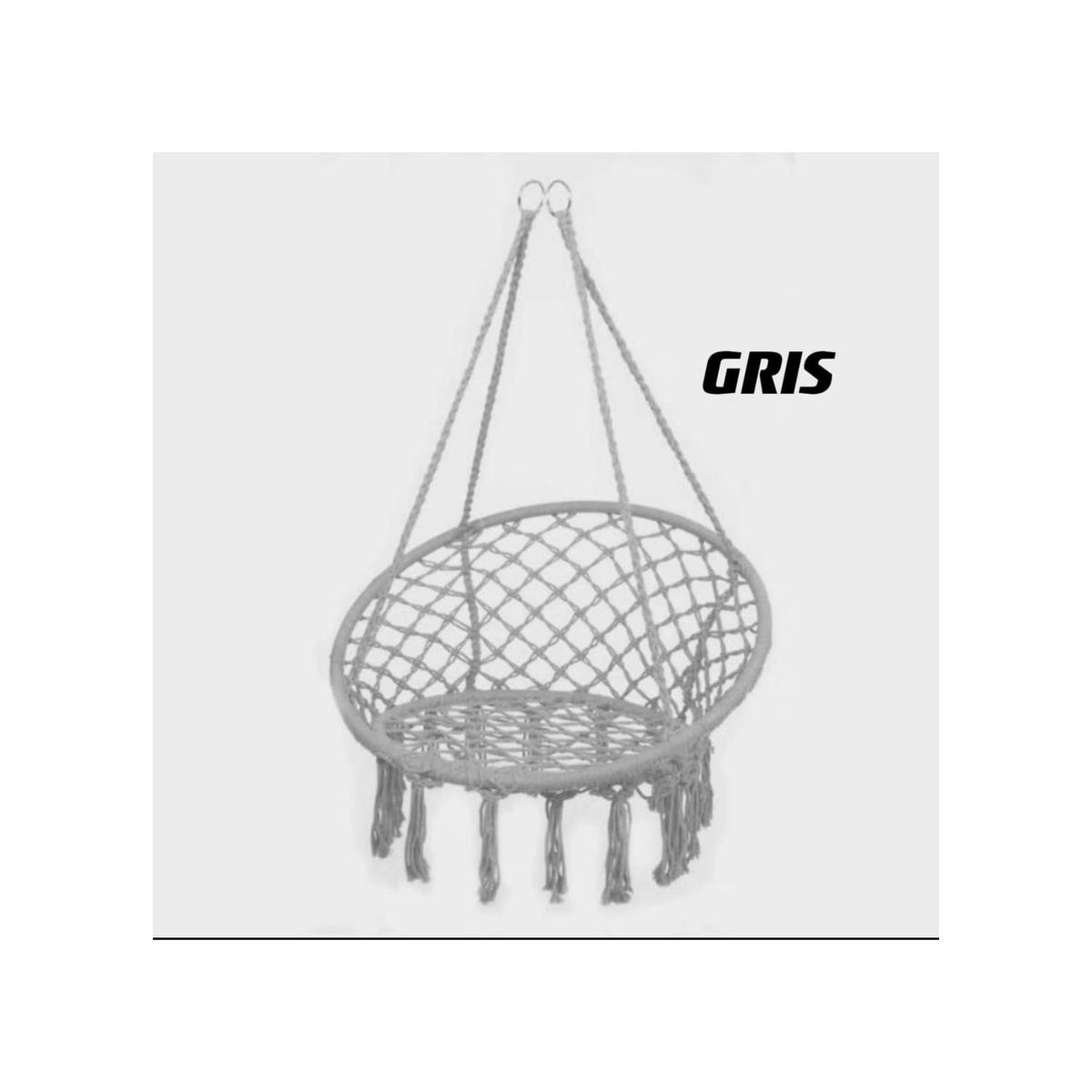 GENERICO - Silla Hamaca Colgante Tejida Columpio Interior Terraza - Color Gris