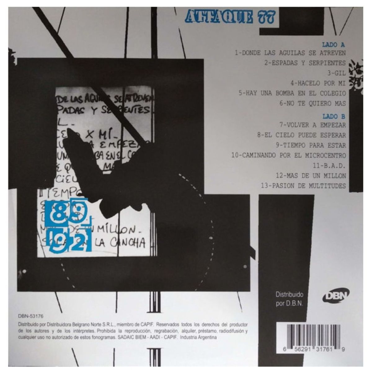 HITWAY MUSIC - ATTAQUE 77 - 89/92 - VINILO HITWAY MUSIC