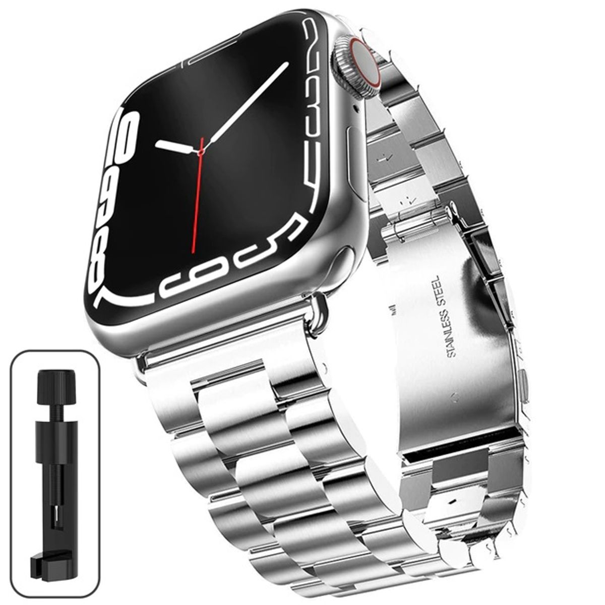 GENERICO - Correa Metálica Eslabones Para Apple Watch de 38 40 41 mm Plata