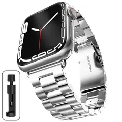 GENERICO - Correa Metálica Eslabones Para Apple Watch de 38 40 41 mm Plata